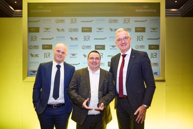 Tom Connor and Andy Whitham from Cygnet Texkimp accept the award for Business of the Year