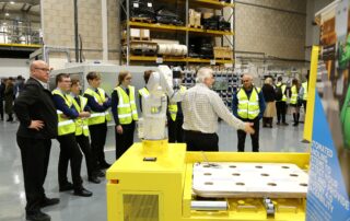 STEM students focus on AGV robot technology during a tour of Cygnet Texkimp innovation centre