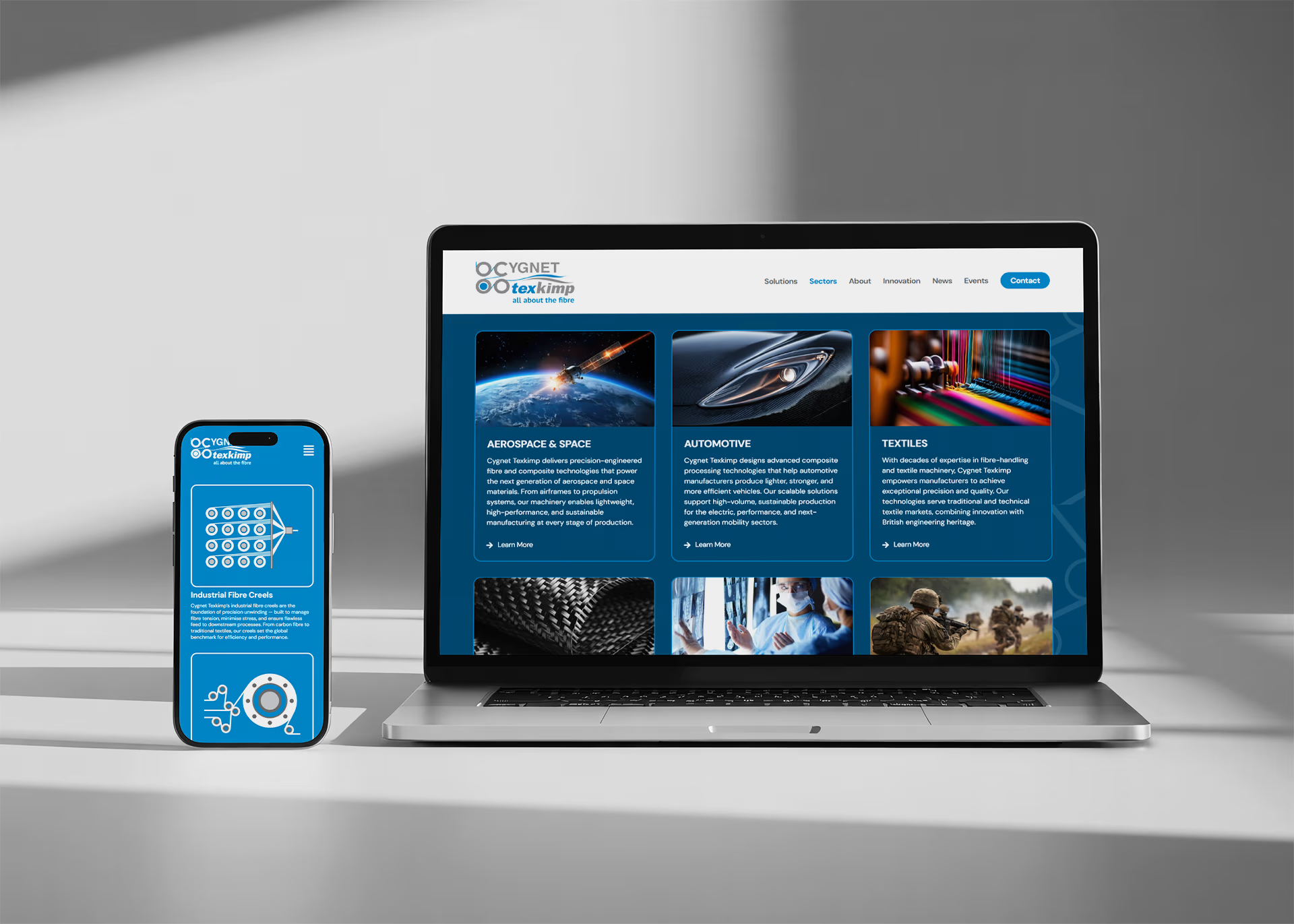 Cygnet Texkimp launches new website on a laptop